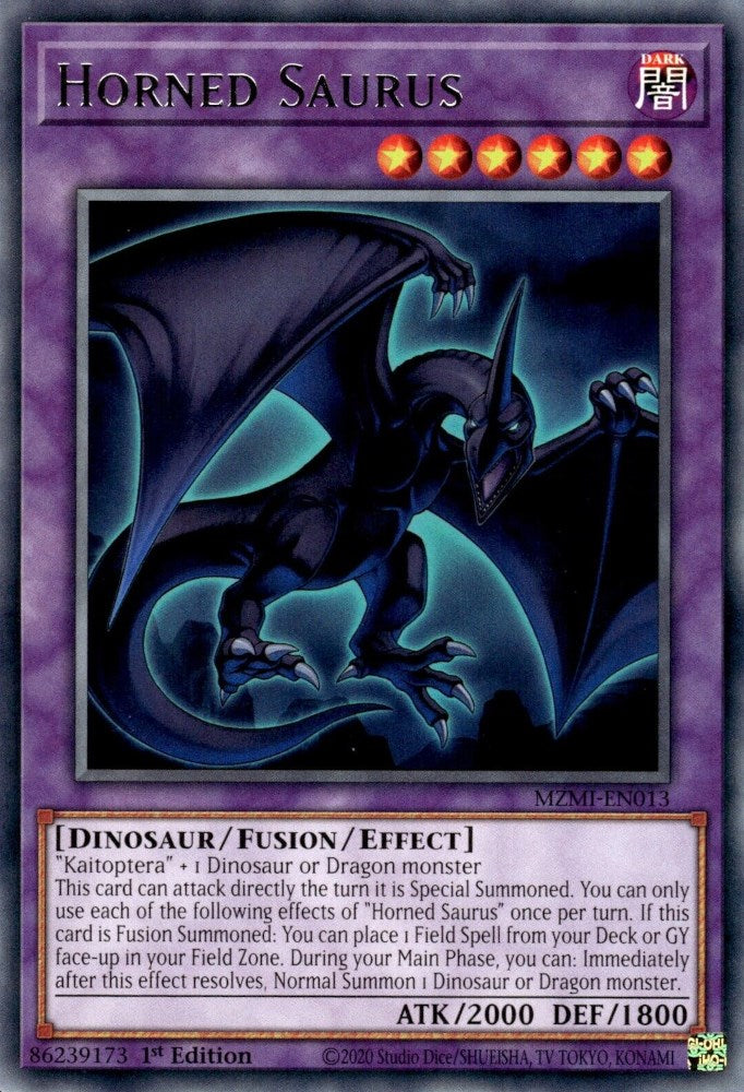Horned Saurus [MZMI-EN013] Rare - Yugioh Cards For Your TCG Needs!