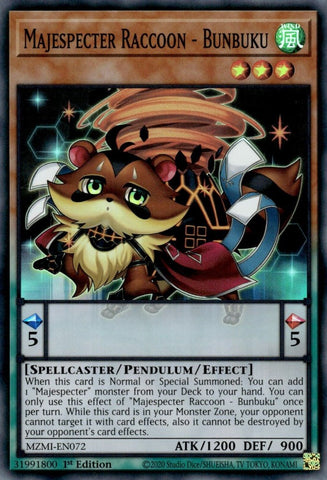 Majespecter Raccoon - Bunbuku [MZMI-EN072] Super Rare - Yugioh Cards For Your TCG Needs!