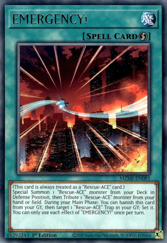 EMERGENCY! [MZMI-EN081] Rare - Yugioh Cards For Your TCG Needs!
