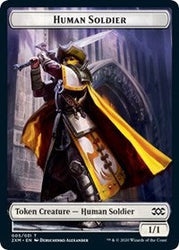 Human Soldier // Wurm (029) Double-Sided Token [Double Masters Tokens] Magic: The Gathering