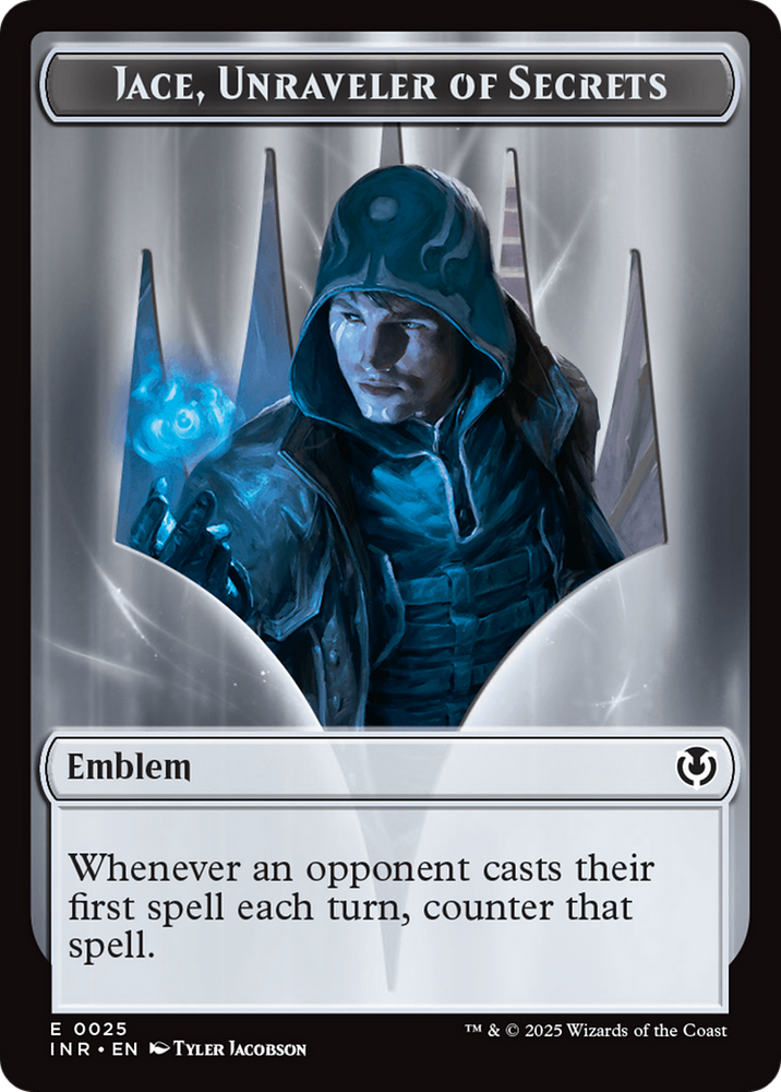 Human Wizard // Emblem - Jace, Unraveler of Secrets Double-Sided Token [Innistrad Remastered Tokens] Magic: The Gathering