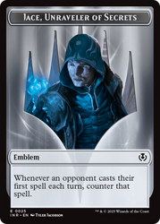 Human Wizard // Emblem - Jace, Unraveler of Secrets Double-Sided Token [Innistrad Remastered Tokens] Magic: The Gathering
