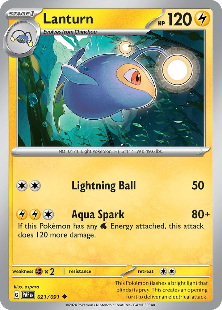 Lanturn (021/091) [Scarlet & Violet: Paldean Fates] Pokémon