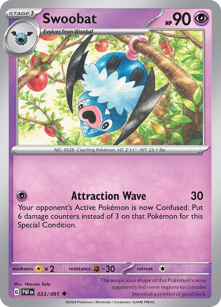 Swoobat (033/091) [Scarlet & Violet: Paldean Fates] Pokémon