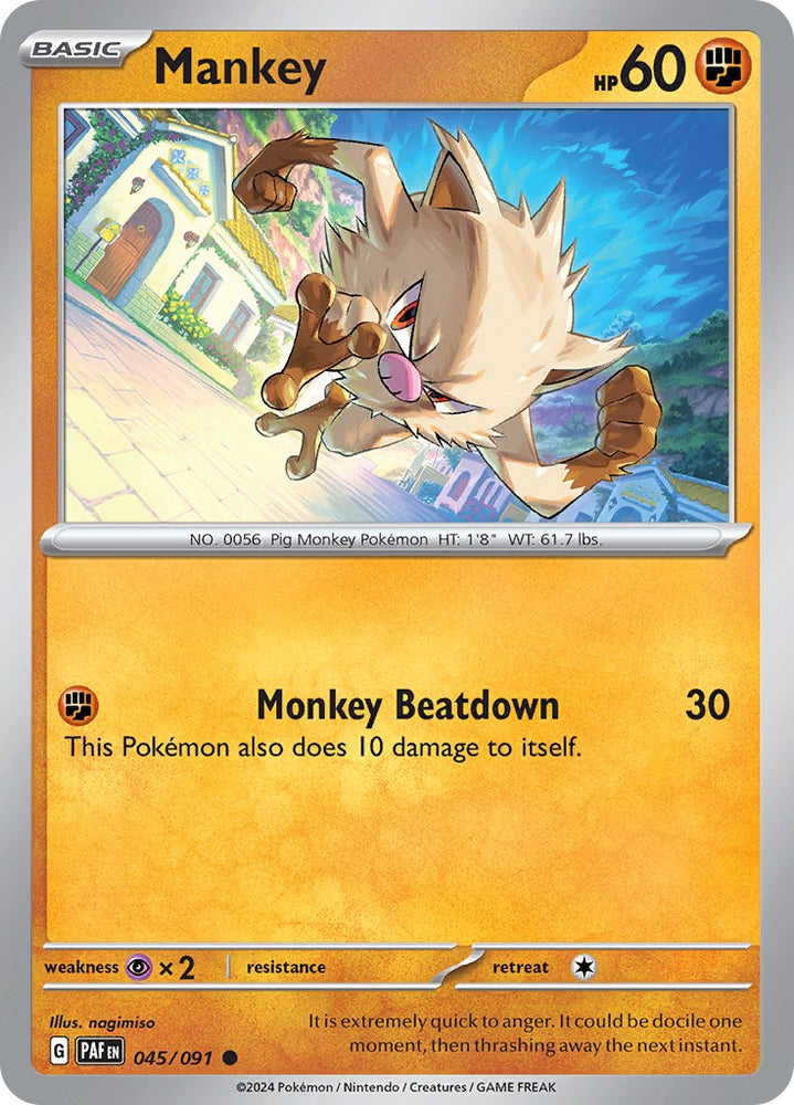 Mankey (045/091) [Scarlet & Violet: Paldean Fates] Pokémon