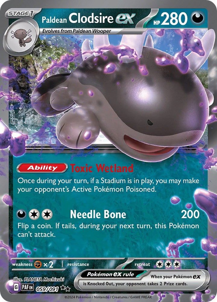 Paldean Clodsire ex (059/091) [Scarlet & Violet: Paldean Fates] Pokémon