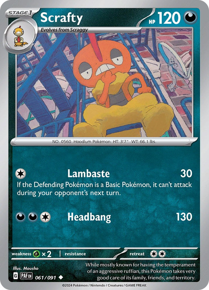 Scrafty (061/091) [Scarlet & Violet: Paldean Fates] Pokémon