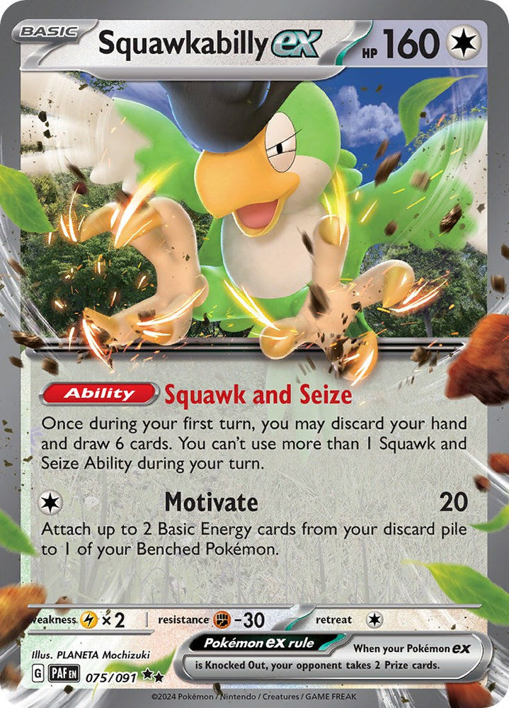 Squawkabilly ex (075/091) [Scarlet & Violet: Paldean Fates] Pokémon