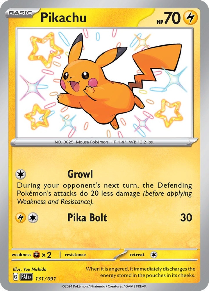 Pikachu (131/091) [Scarlet & Violet: Paldean Fates] Pokémon