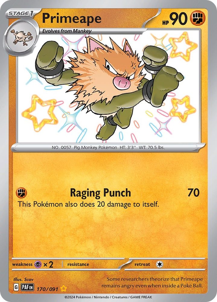 Primeape (170/091) [Scarlet & Violet: Paldean Fates] Pokémon