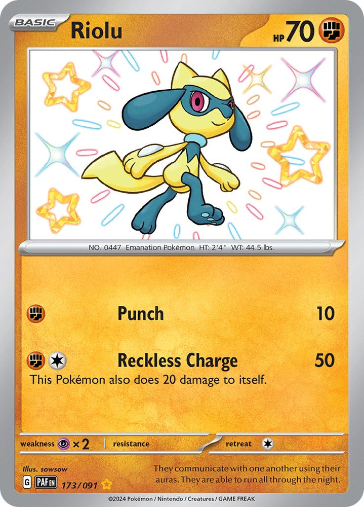 Riolu (173/091) [Scarlet & Violet: Paldean Fates] Pokémon