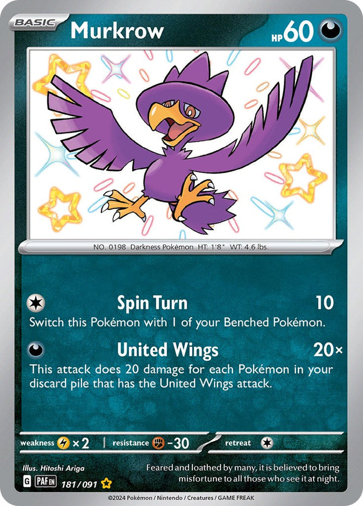 Murkrow (181/091) [Scarlet & Violet: Paldean Fates] Pokémon