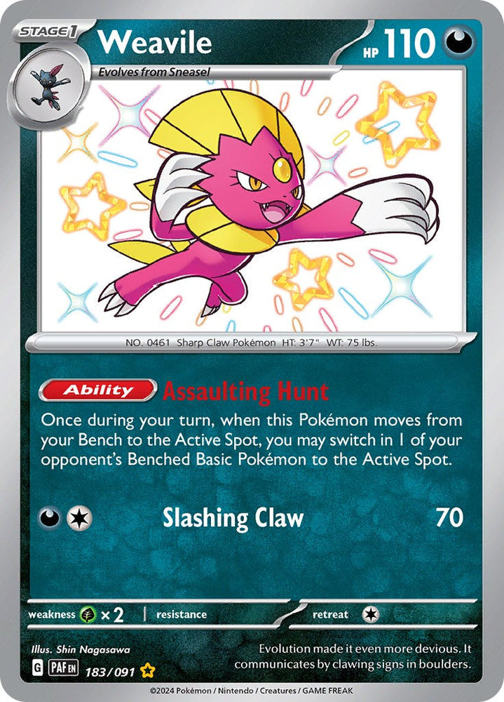 Weavile (183/091) [Scarlet & Violet: Paldean Fates] Pokémon