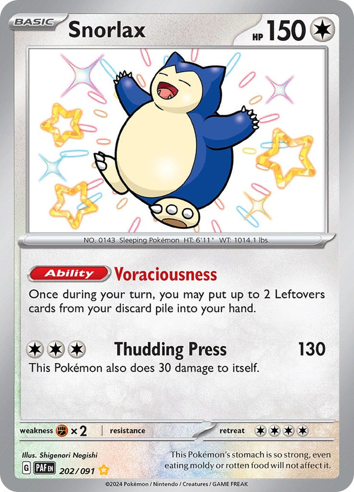 Snorlax (202/091) [Scarlet & Violet: Paldean Fates] Pokémon
