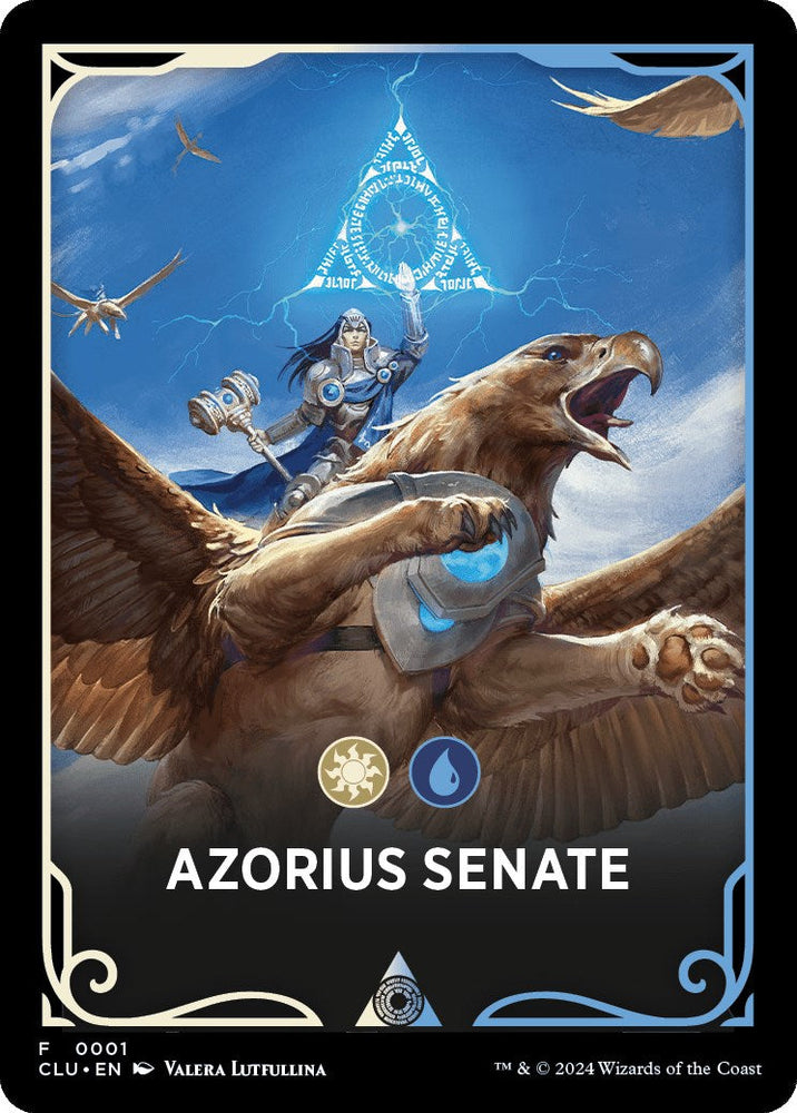 Azorius Senate Theme Card [Ravnica: Clue Edition Tokens] Magic: The Gathering