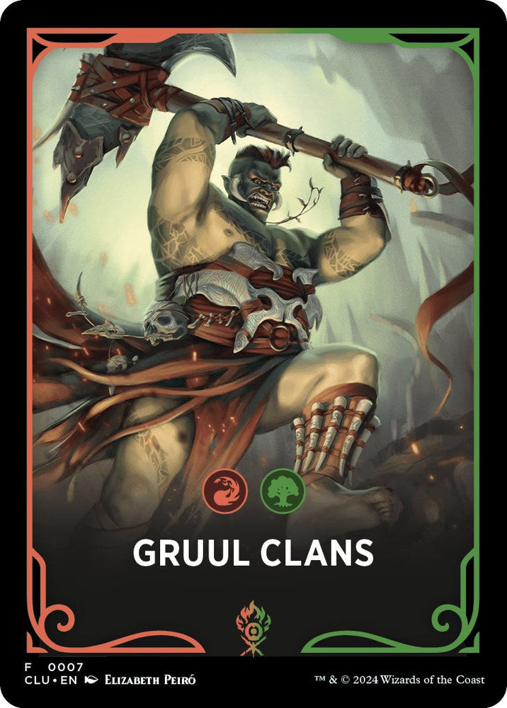 Gruul Clans Theme Card [Ravnica: Clue Edition Tokens] Magic: The Gathering