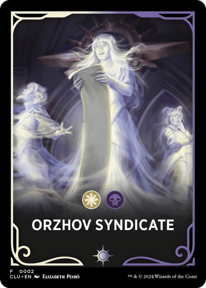 Orzhov Syndicate Theme Card [Ravnica: Clue Edition Tokens] Magic: The Gathering