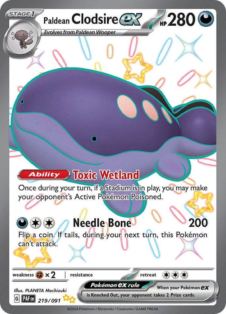 Paldean Clodsire ex (219/091) [Scarlet & Violet: Paldean Fates] Pokémon
