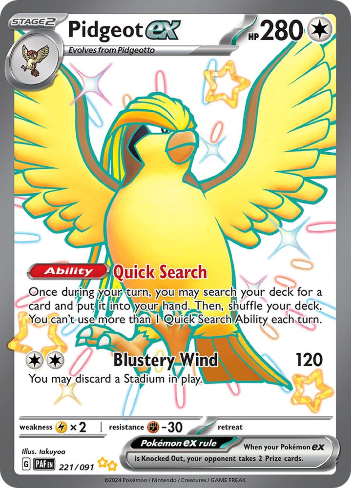 Pidgeot ex (221/091) [Scarlet & Violet: Paldean Fates] Pokémon