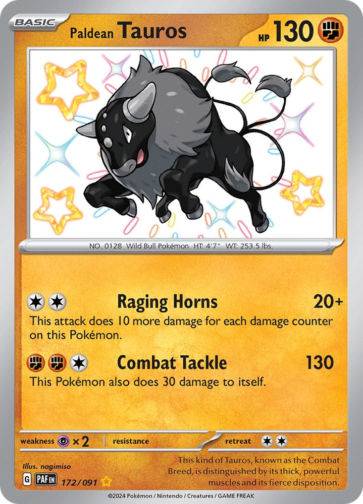Paldean Tauros (172/091) [Scarlet & Violet: Paldean Fates] Pokémon