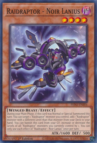 Raidraptor - Noir Lanius [PHNI-EN004] Common - Yugioh Cards For Your TCG Needs!