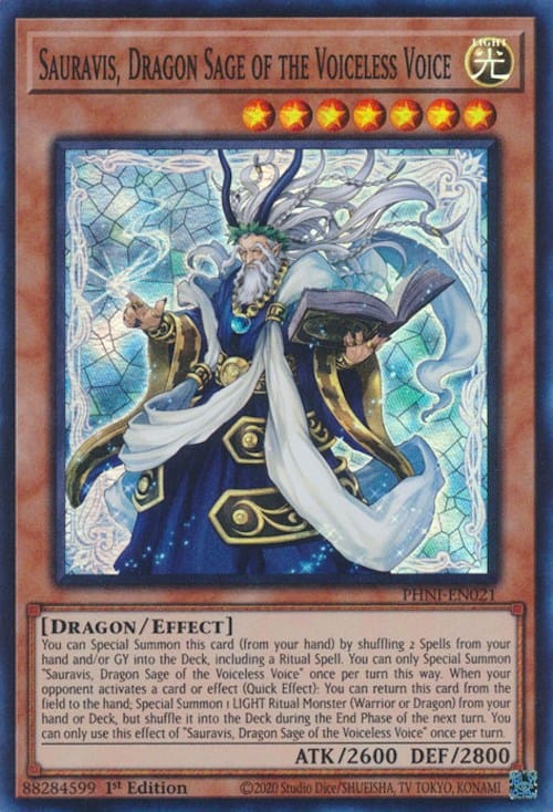 Sauravis, Dragon Sage of the Voiceless Voice [PHNI-EN021] Super Rare - Yugioh Cards For Your TCG Needs!