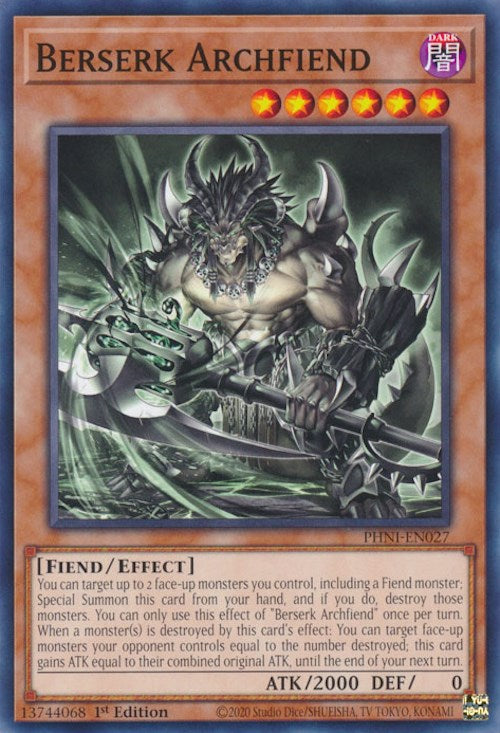 Berserk Archfiend [PHNI-EN027] Common - Yugioh Cards For Your TCG Needs!