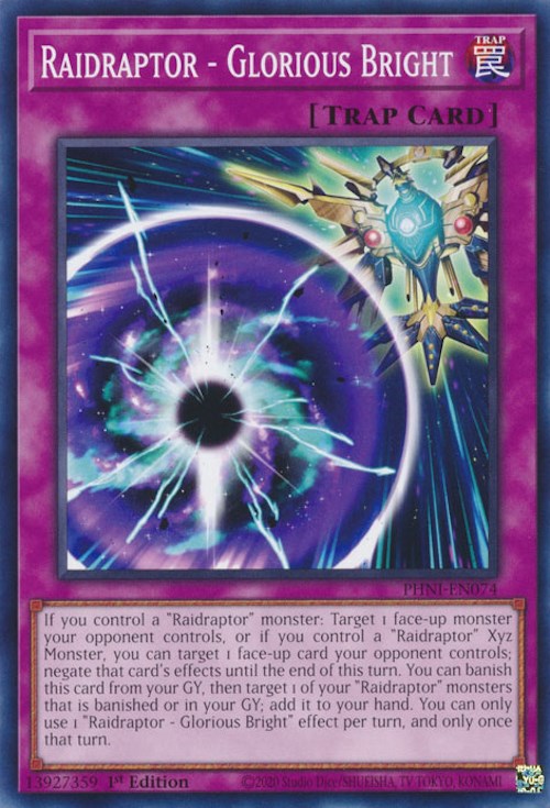 Raidraptor - Glorious Bright [PHNI-EN074] Common - Yugioh Cards For Your TCG Needs!