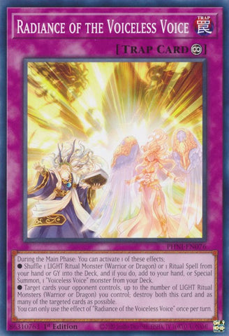 Radiance of the Voiceless Voice [PHNI-EN076] Common - Yugioh Cards For Your TCG Needs!
