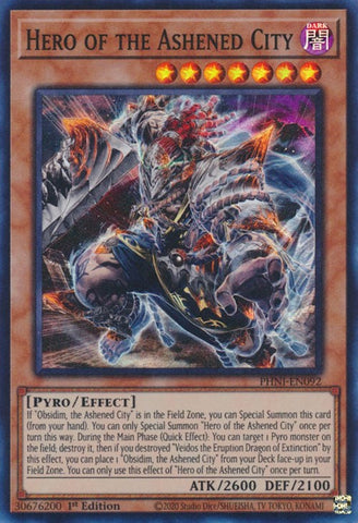 Hero of the Ashened City [PHNI-EN092] Super Rare - Yugioh Cards For Your TCG Needs!