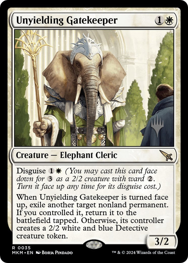 Unyielding Gatekeeper (Promo Pack) [Murders at Karlov Manor Promos] Magic: The Gathering