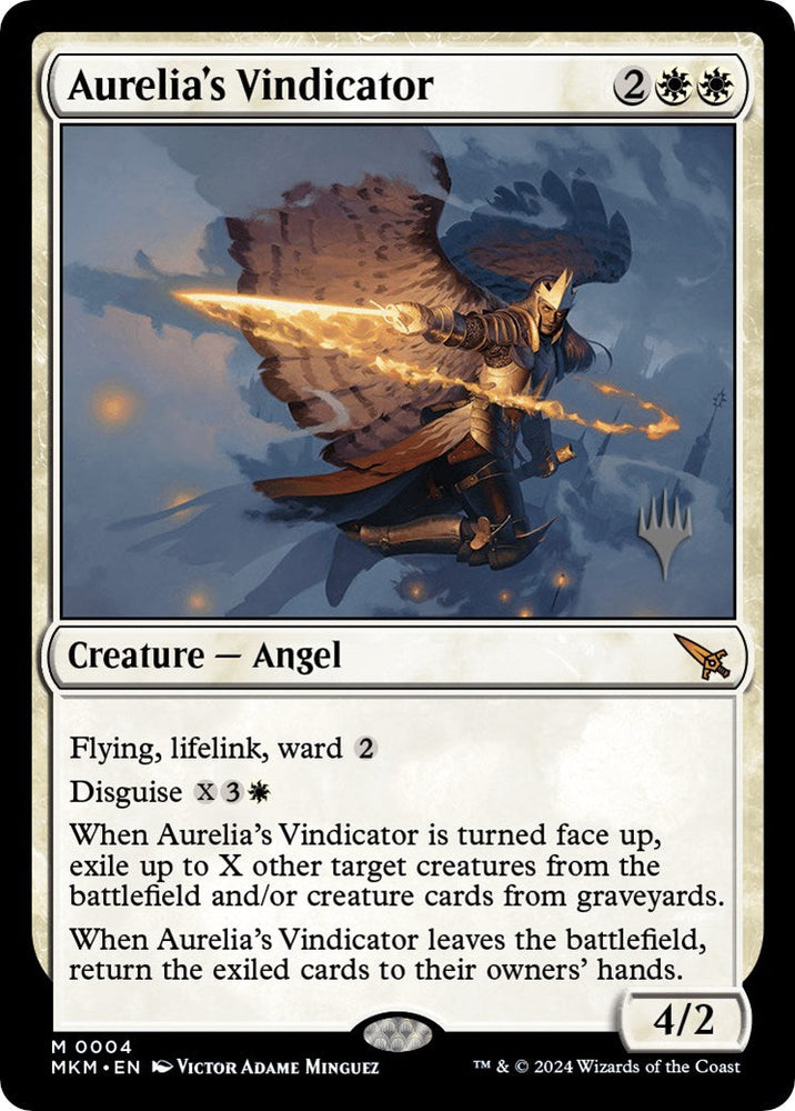 Aurelia's Vindicator (Promo Pack) [Murders at Karlov Manor Promos] Magic: The Gathering