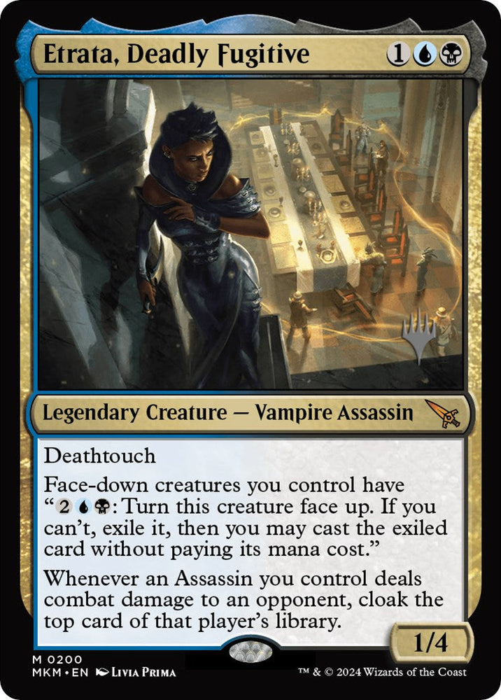 Etrata, Deadly Fugitive (Promo Pack) [Murders at Karlov Manor Promos] Magic: The Gathering