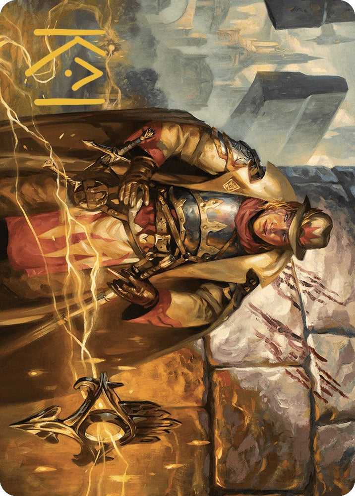 Tenth District Hero Art Card (Gold-Stamped Signature) [Murders at Karlov Manor Art Series] Magic: The Gathering