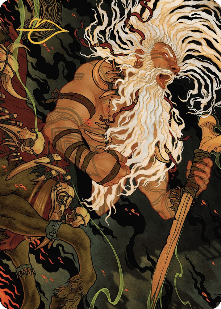 Yarus, Roar of the Old Gods Art Card (46/49) (Gold-Stamped Signature) [Murders at Karlov Manor Art Series] Magic: The Gathering