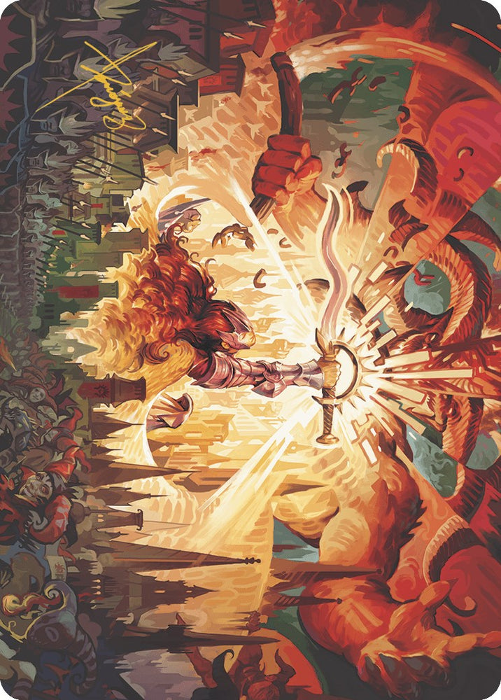 Warleader's Call Art Card (23/49) (Gold-Stamped Signature) [Murders at Karlov Manor Art Series] Magic: The Gathering