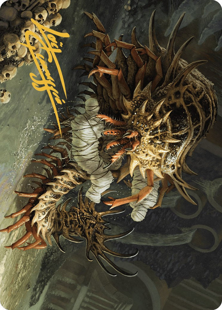 Rot Farm Mortipede Art Card (Gold-Stamped Signature) [Murders at Karlov Manor Art Series] Magic: The Gathering