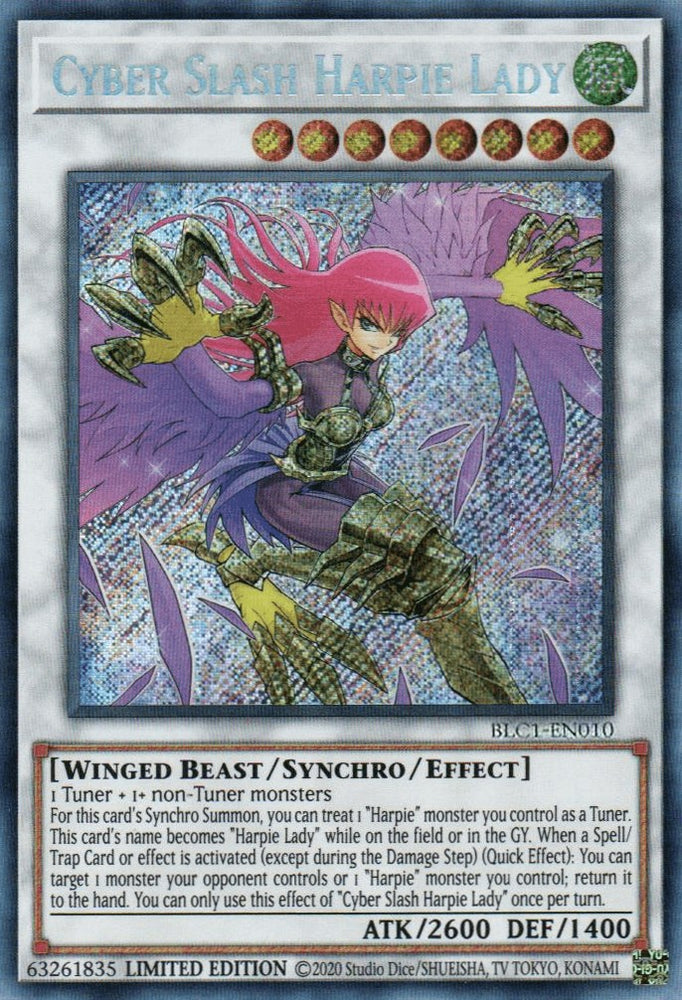 Cyber Slash Harpie Lady [BLC1-EN010] Secret Rare - Yugioh Cards For Your TCG Needs!