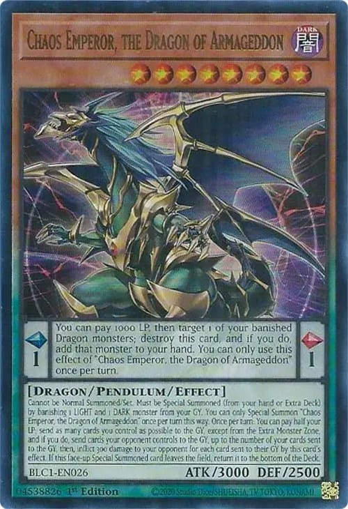 Chaos Emperor, the Dragon of Armageddon [BLC1-EN026] Ultra Rare - Yugioh Cards For Your TCG Needs!