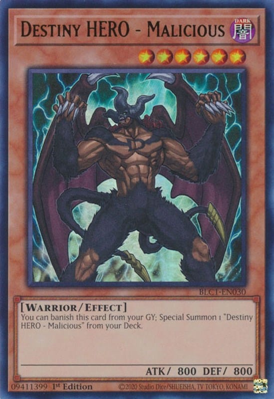 Destiny HERO - Malicious [BLC1-EN030] Ultra Rare - Yugioh Cards For Your TCG Needs!