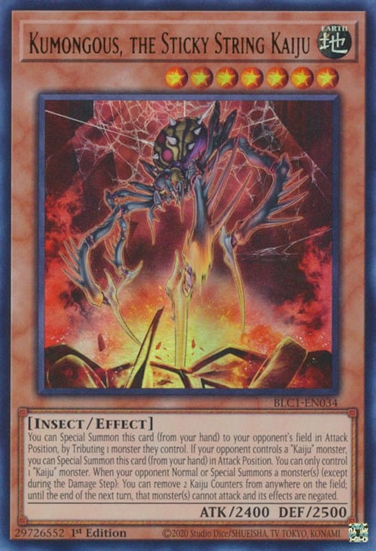 Kumongous, the Sticky String Kaiju [BLC1-EN034] Ultra Rare - Yugioh Cards For Your TCG Needs!