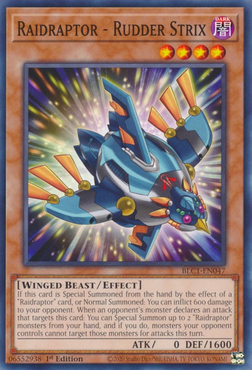 Raidraptor - Rudder Strix [BLC1-EN047] Common - Yugioh Cards For Your TCG Needs!