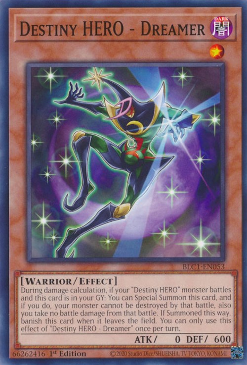 Destiny HERO - Dreamer [BLC1-EN053] Common - Yugioh Cards For Your TCG Needs!