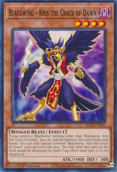 Blackwing - Kris the Crack of Dawn [BLC1-EN143] Common - Yugioh Cards For Your TCG Needs!