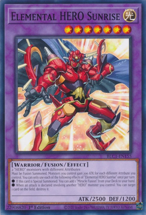 Elemental HERO Sunrise [BLC1-EN155] Common - Yugioh Cards For Your TCG Needs!