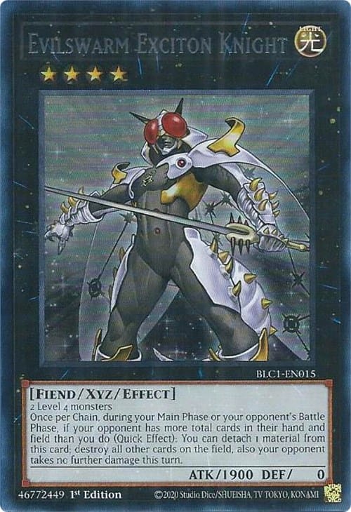 Evilswarm Exciton Knight (Silver) [BLC1-EN015] Ultra Rare - Yugioh Cards For Your TCG Needs!