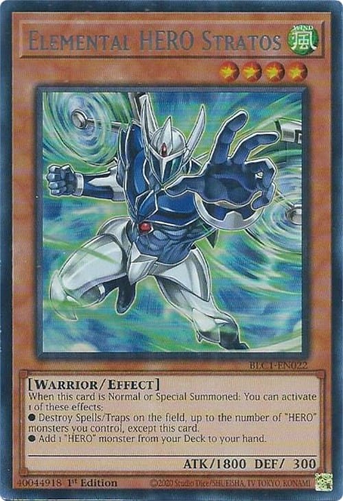 Elemental HERO Stratos (Alternate Art) (Silver) [BLC1-EN022] Ultra Rare - Yugioh Cards For Your TCG Needs!