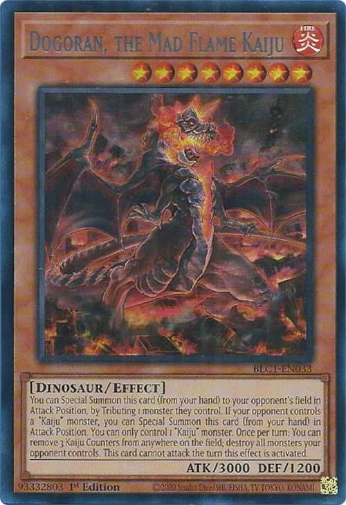 Dogoran, the Mad Flame Kaiju (Silver) [BLC1-EN033] Ultra Rare - Yugioh Cards For Your TCG Needs!
