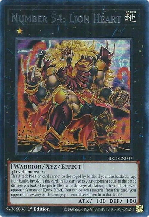 Number 54: Lion Heart (Silver) [BLC1-EN037] Ultra Rare - Yugioh Cards For Your TCG Needs!