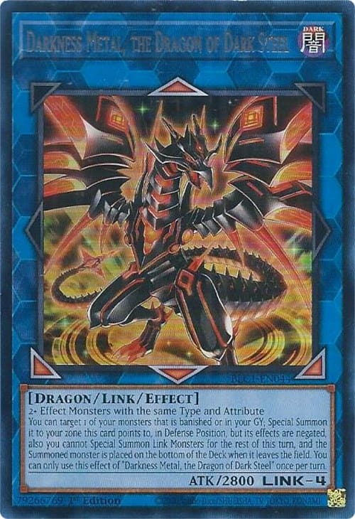 Darkness Metal, the Dragon of Dark Steel (Silver) [BLC1-EN044] Ultra Rare - Yugioh Cards For Your TCG Needs!